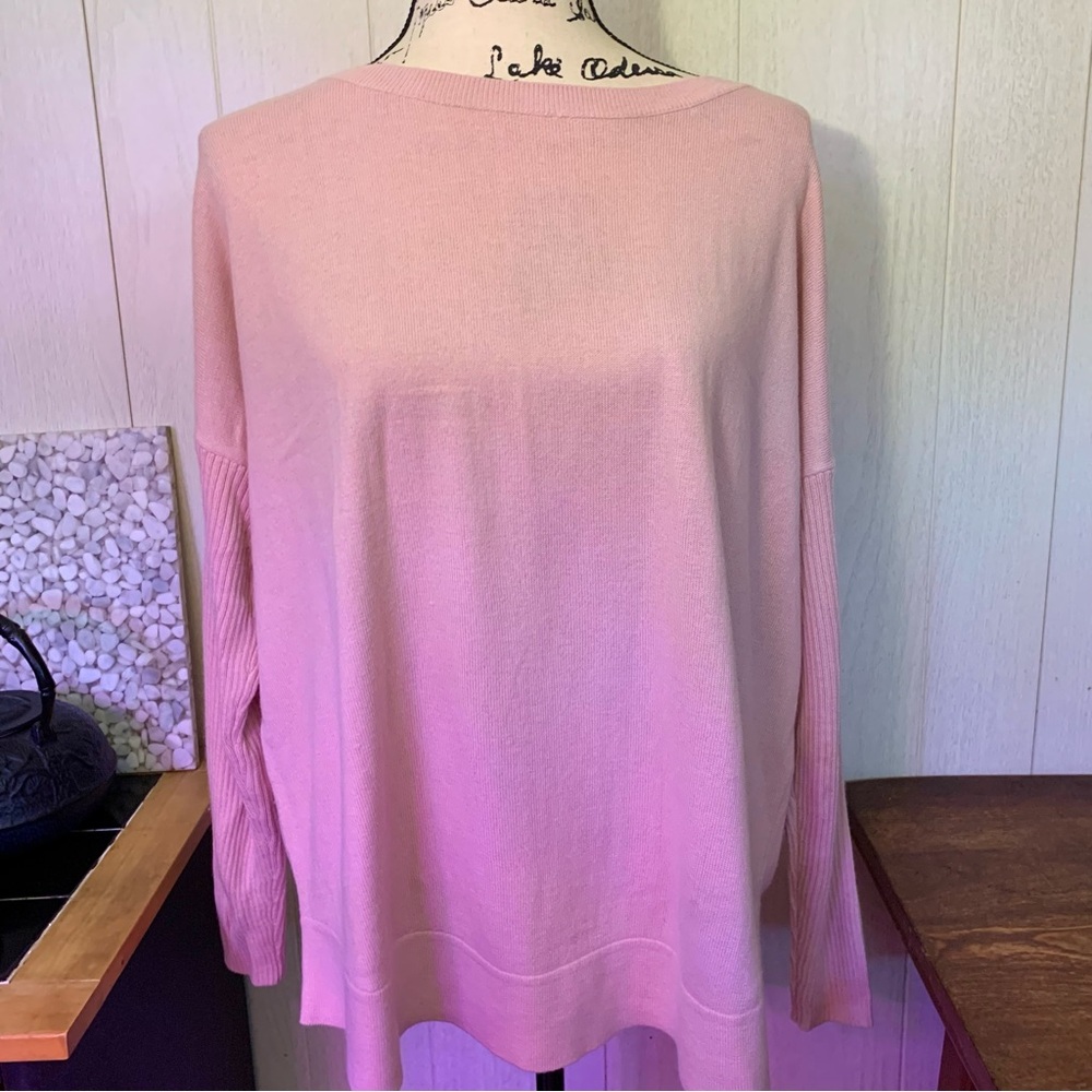 Loft Lightweight Oversized Pale Pink Sweater